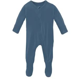 KicKee Pants Solid Twilight Footie with Zipper