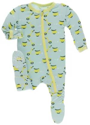 KicKee Pants Spring Sky Scooter Footie with Zipper
