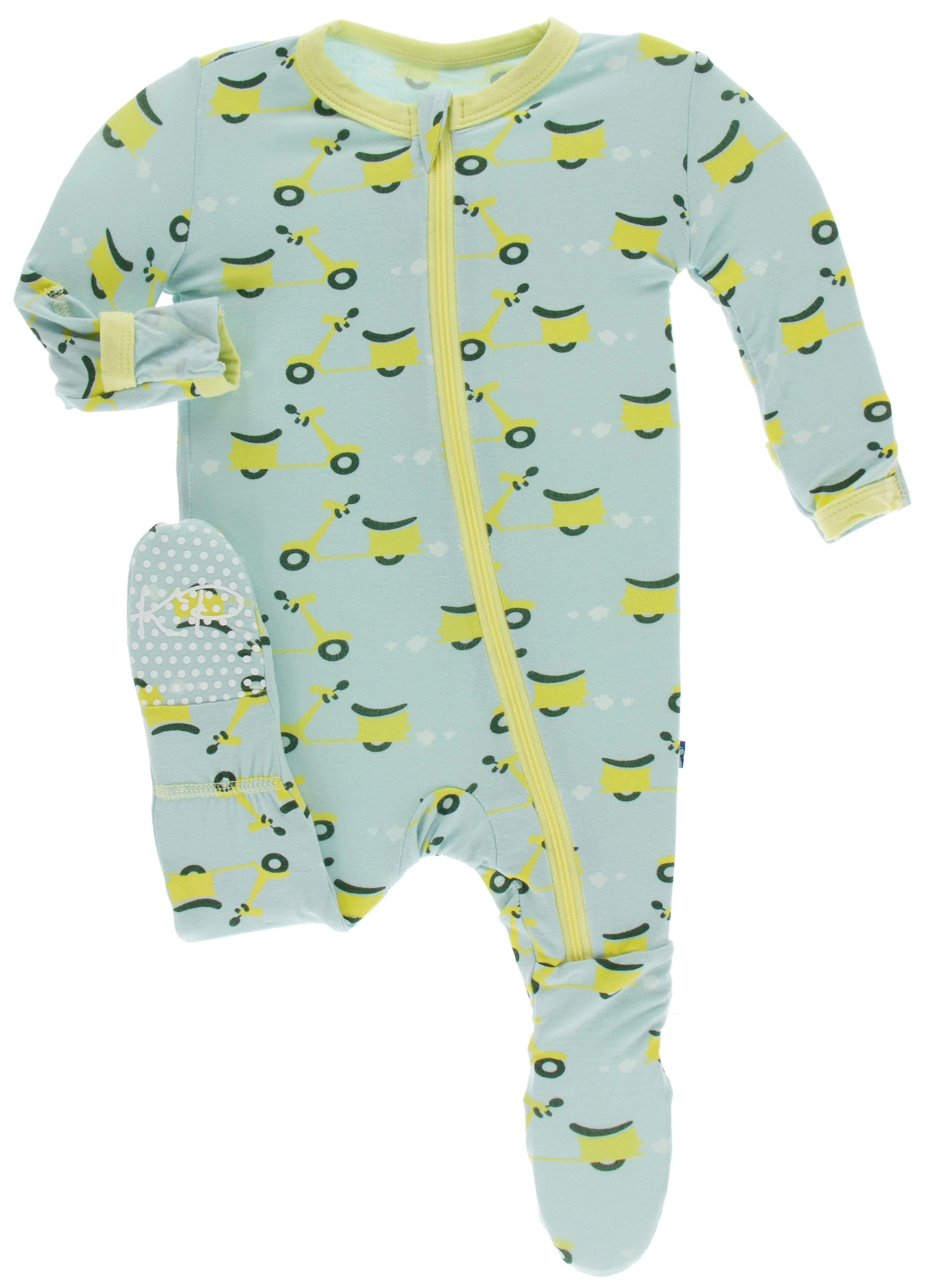 KicKee Pants Spring Sky Scooter Footie with Zipper
