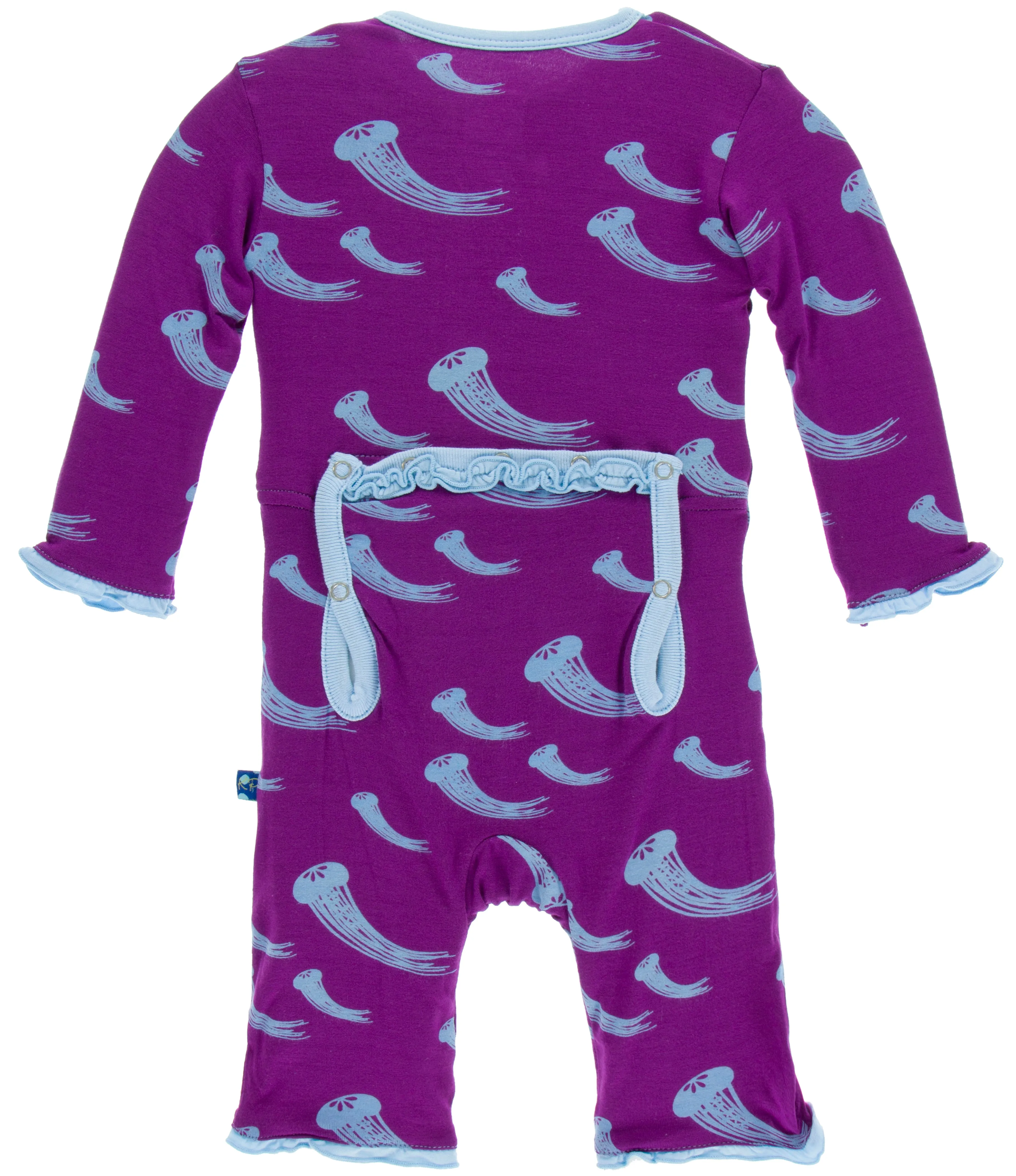 KicKee Pants Starfish Jellies Muffin Ruffle Coverall with Snaps