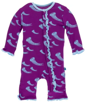 KicKee Pants Starfish Jellies Muffin Ruffle Coverall with Snaps