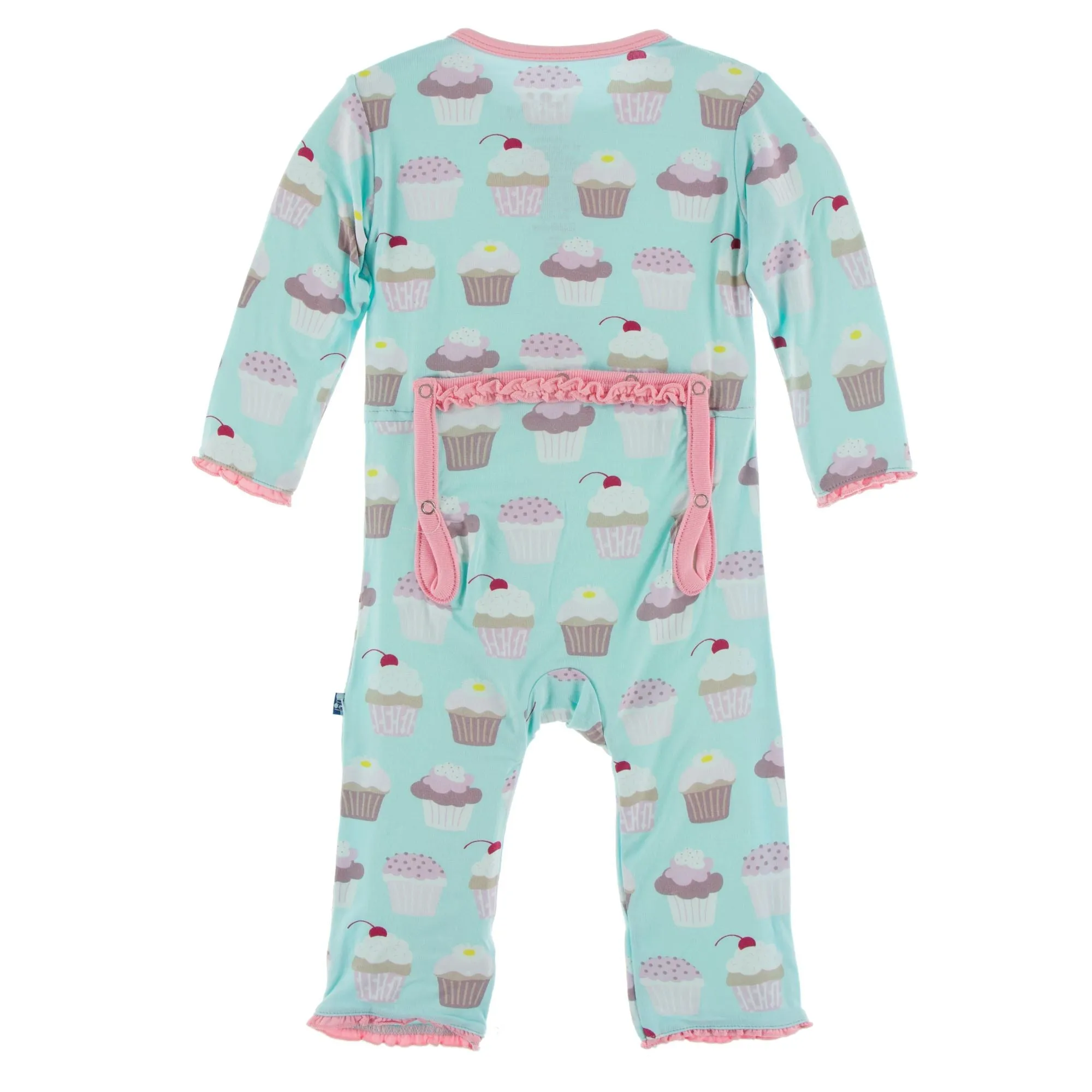 KicKee Pants Summer Sky Cupcakes Muffin Ruffle Coverall with Zipper
