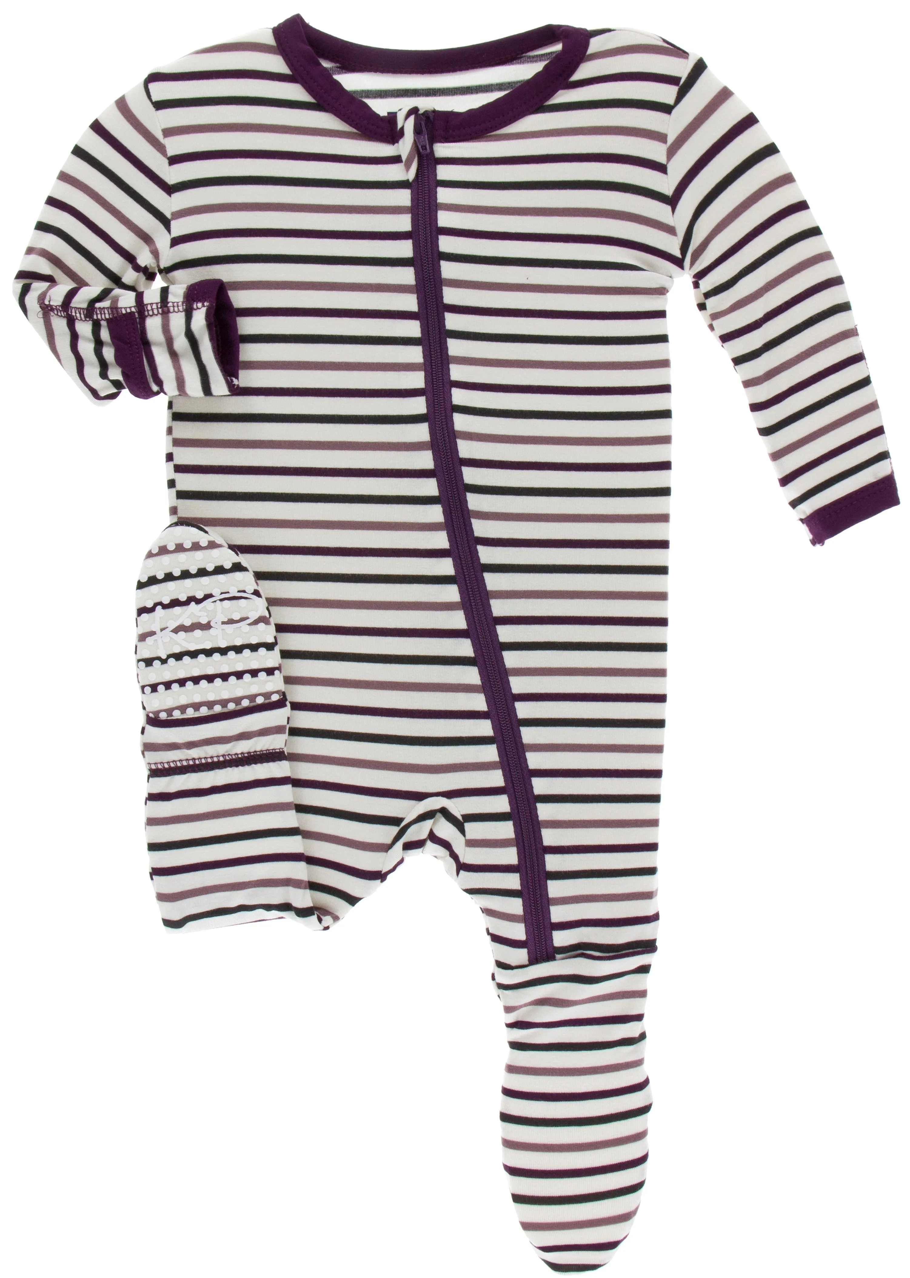 KicKee Pants Tuscan Vineyard Stripe Footie with Zipper