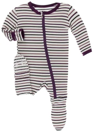 KicKee Pants Tuscan Vineyard Stripe Footie with Zipper