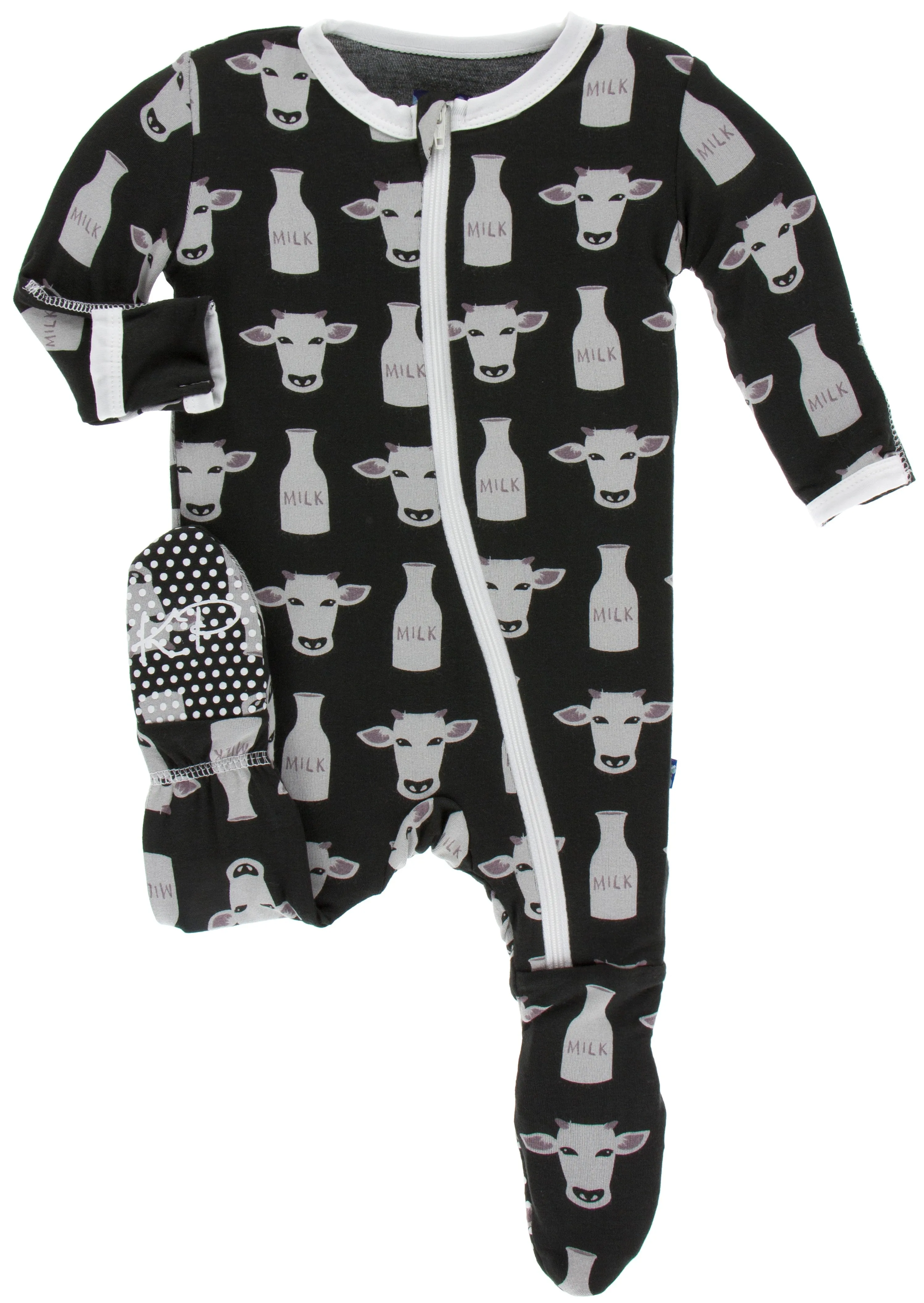 KicKee Pants Zebra Tuscan Cow Footie with Zipper