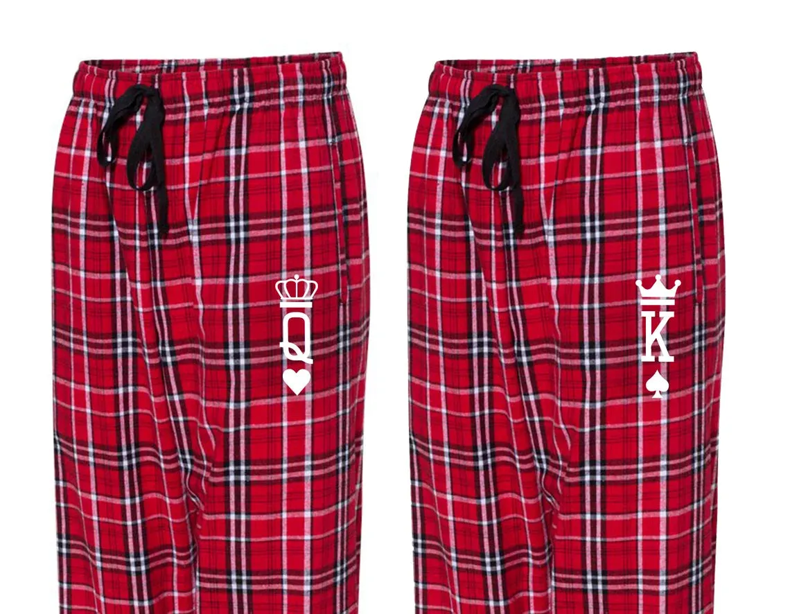 King & Queen Couple Matching Pajama Pants | Husband Wife Anniversary Gift | Girlfriend Boyfriend, Fiancé Fiancée Gift | Valentine's Day Gift