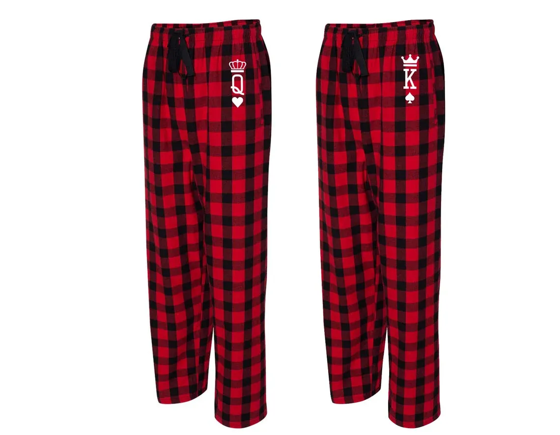 King & Queen Couple Matching Pajama Pants | Husband Wife Anniversary Gift | Girlfriend Boyfriend, Fiancé Fiancée Gift | Valentine's Day Gift