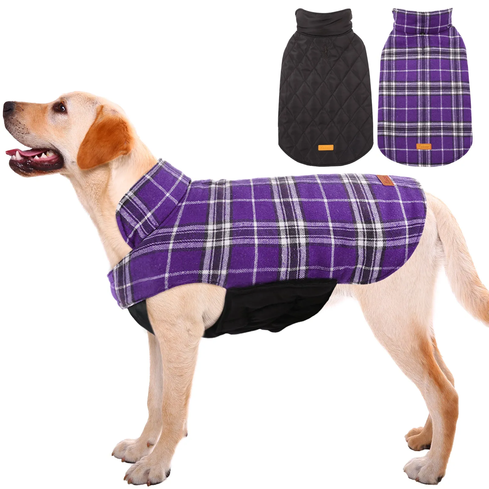Kuoser Warm Dog Coat, Reversible Dog Jacket Waterproof Winter Coat