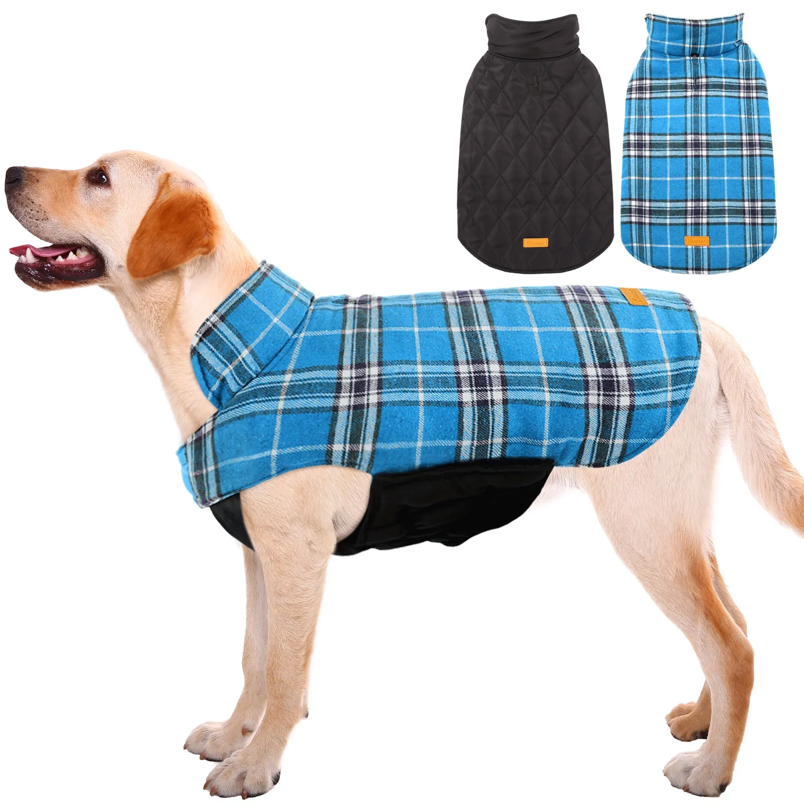 Kuoser Warm Dog Coat, Reversible Dog Jacket Waterproof Winter Coat