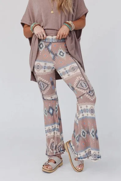 *LAST ONE* Boho Bliss Ribbed Flare Pants