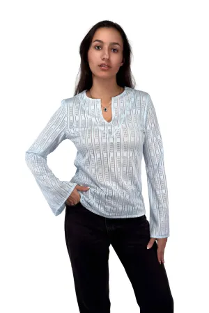 Light Blue Bella Knitted Long-Sleeve Top