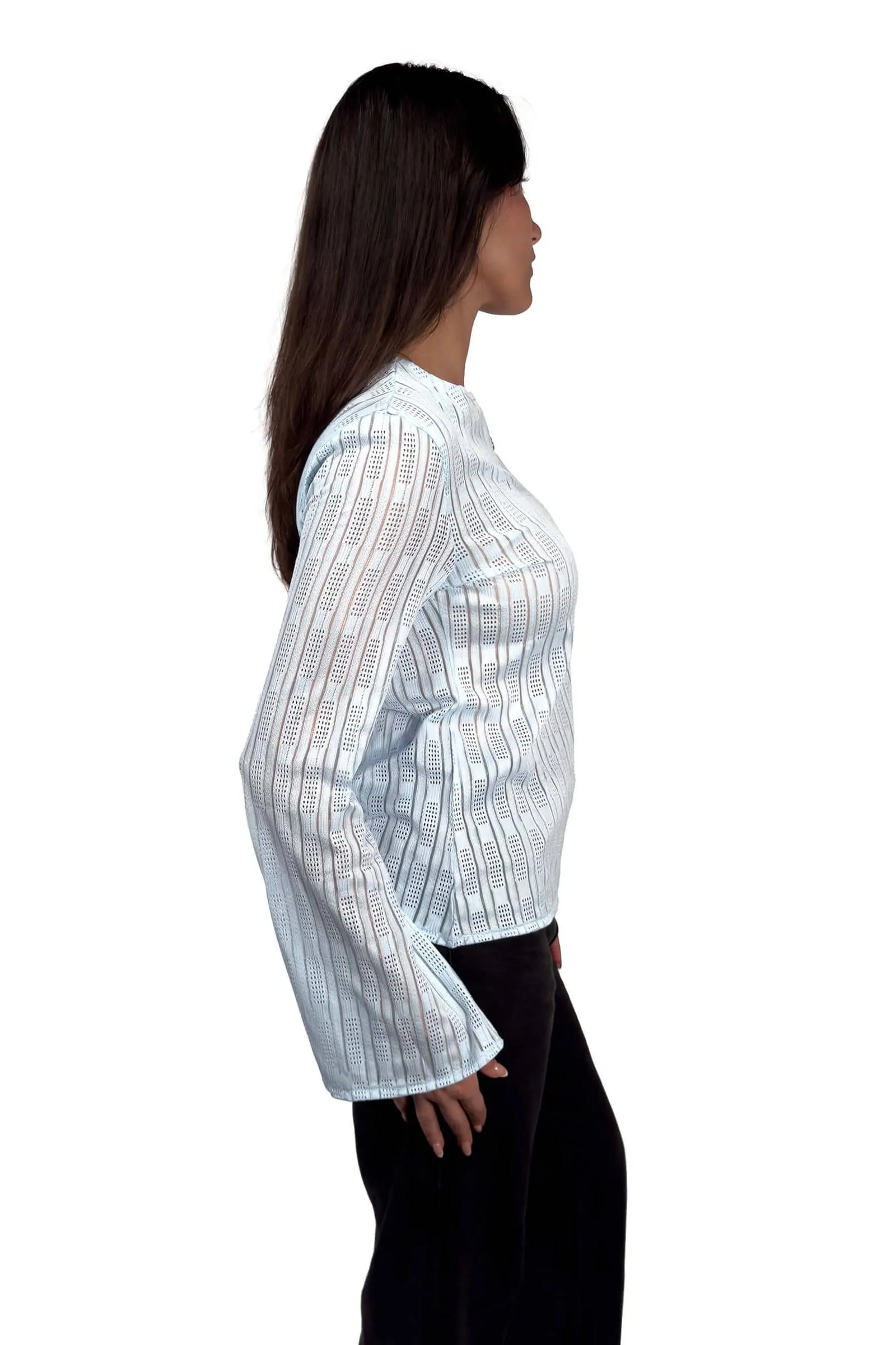 Light Blue Bella Knitted Long-Sleeve Top