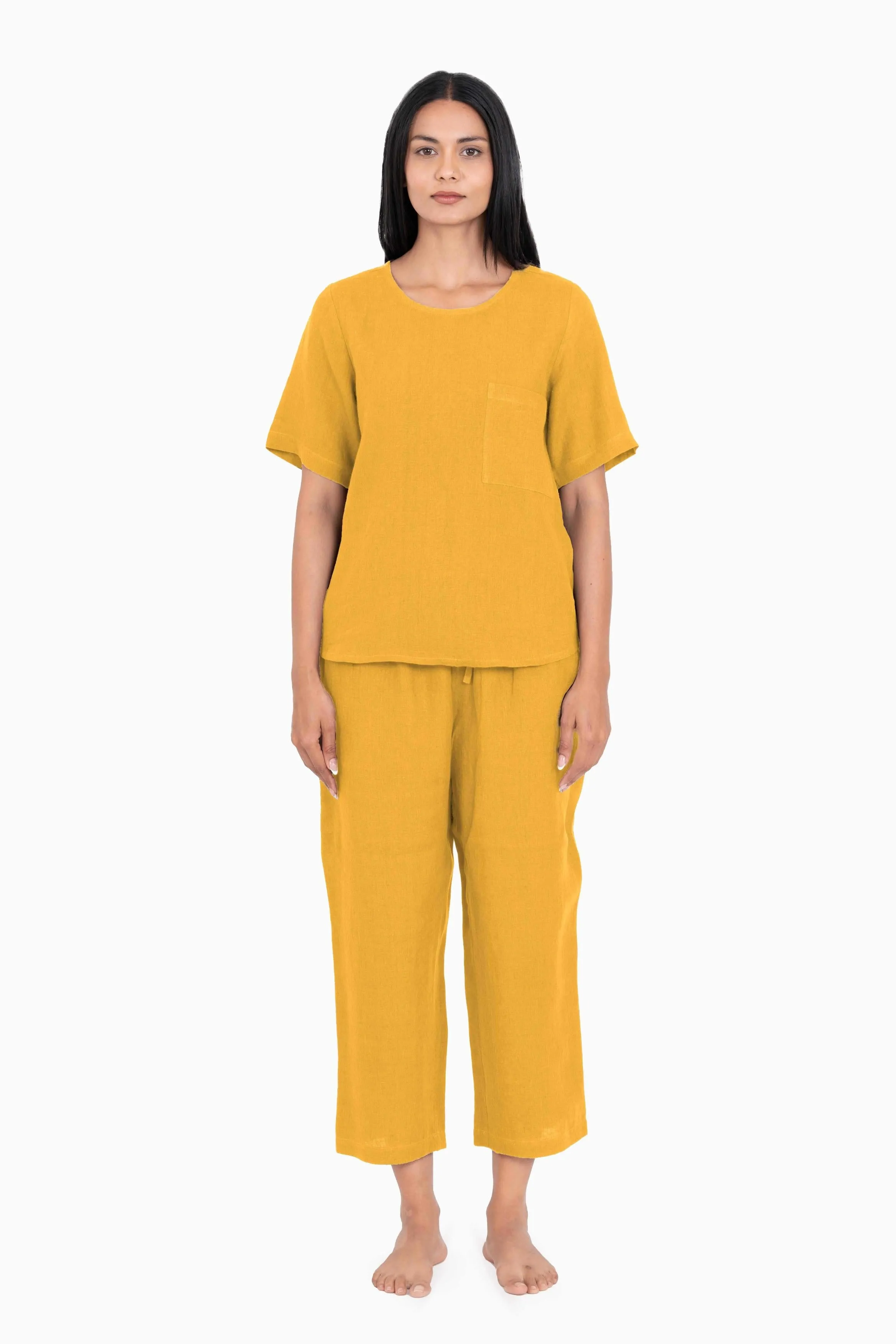Linen Dewey Co-Ord Set-Sunburnt Yellow