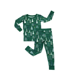 Little Sleepies Green Twinkling Trees 2pc Pajama Set