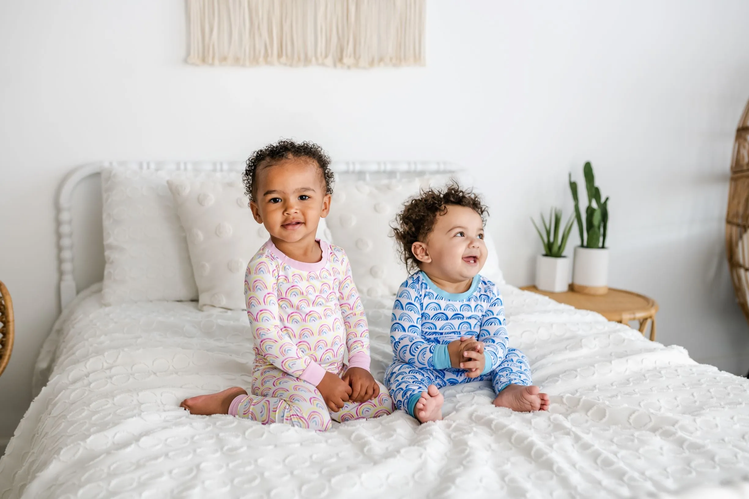 Little Sleepies Pastel Rainbows Bamboo 2pc Pajama Set