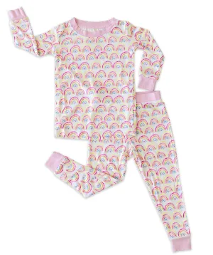 Little Sleepies Pastel Rainbows Bamboo 2pc Pajama Set
