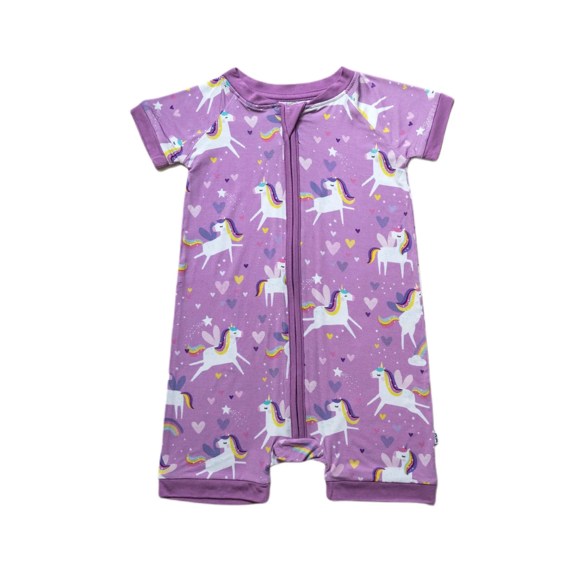 Little Sleepies Sienna's Unicorns Shorty Romper/Sleeper
