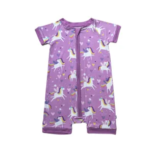 Little Sleepies Sienna's Unicorns Shorty Romper/Sleeper