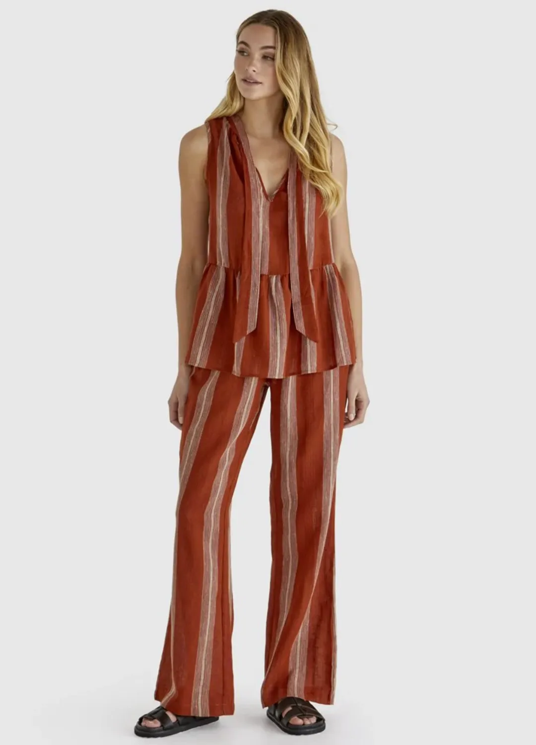 Lizzy Pant - Rust Stripe