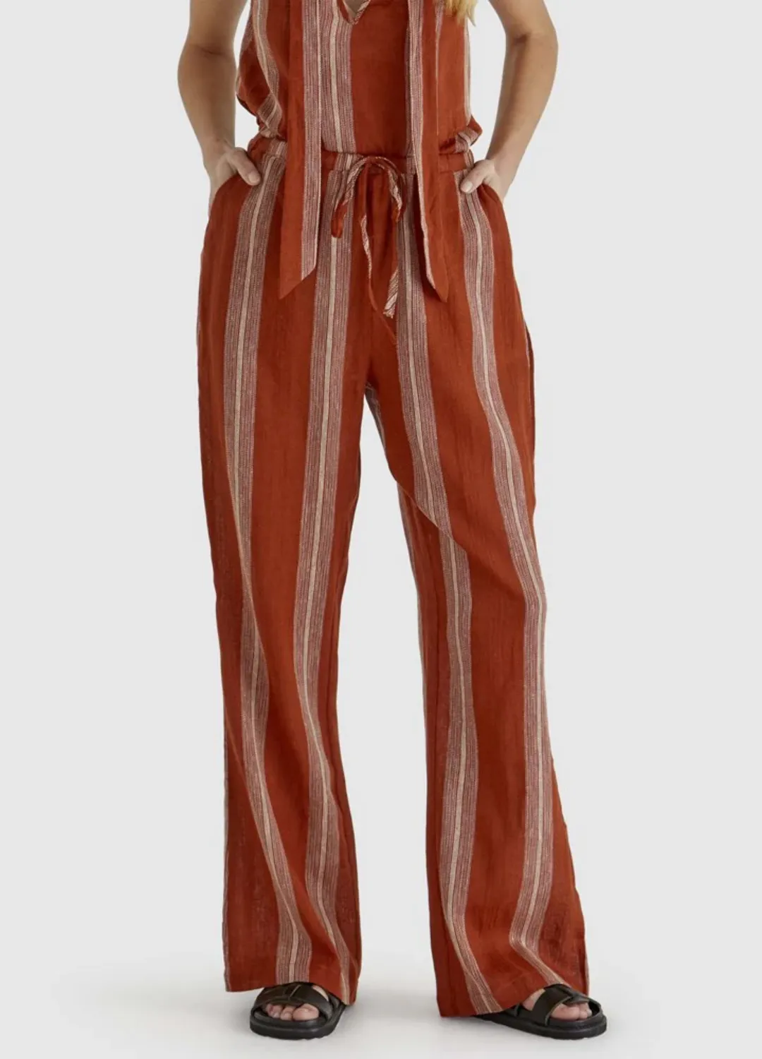 Lizzy Pant - Rust Stripe