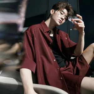 Loose-fit Button-down Shirt & Pleated Shorts