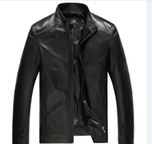 Luxury Genuine sheepskin leather jacket  Brand Dusen Klein men slim Designer spring leather coats Black/Brown 14B0109