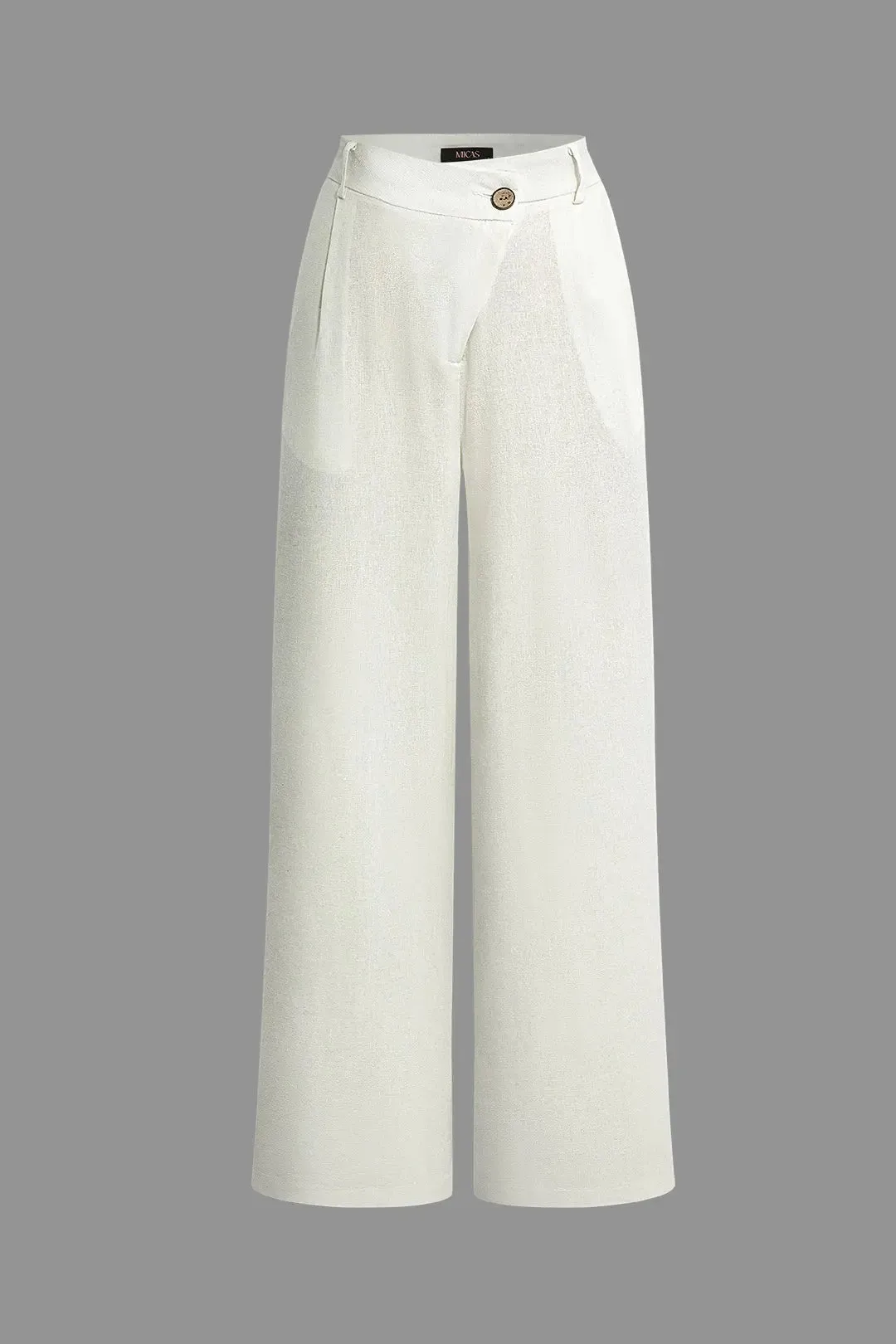 Magenta - Sleek Asymmetrical Cut Woman's Straight Leg Pants