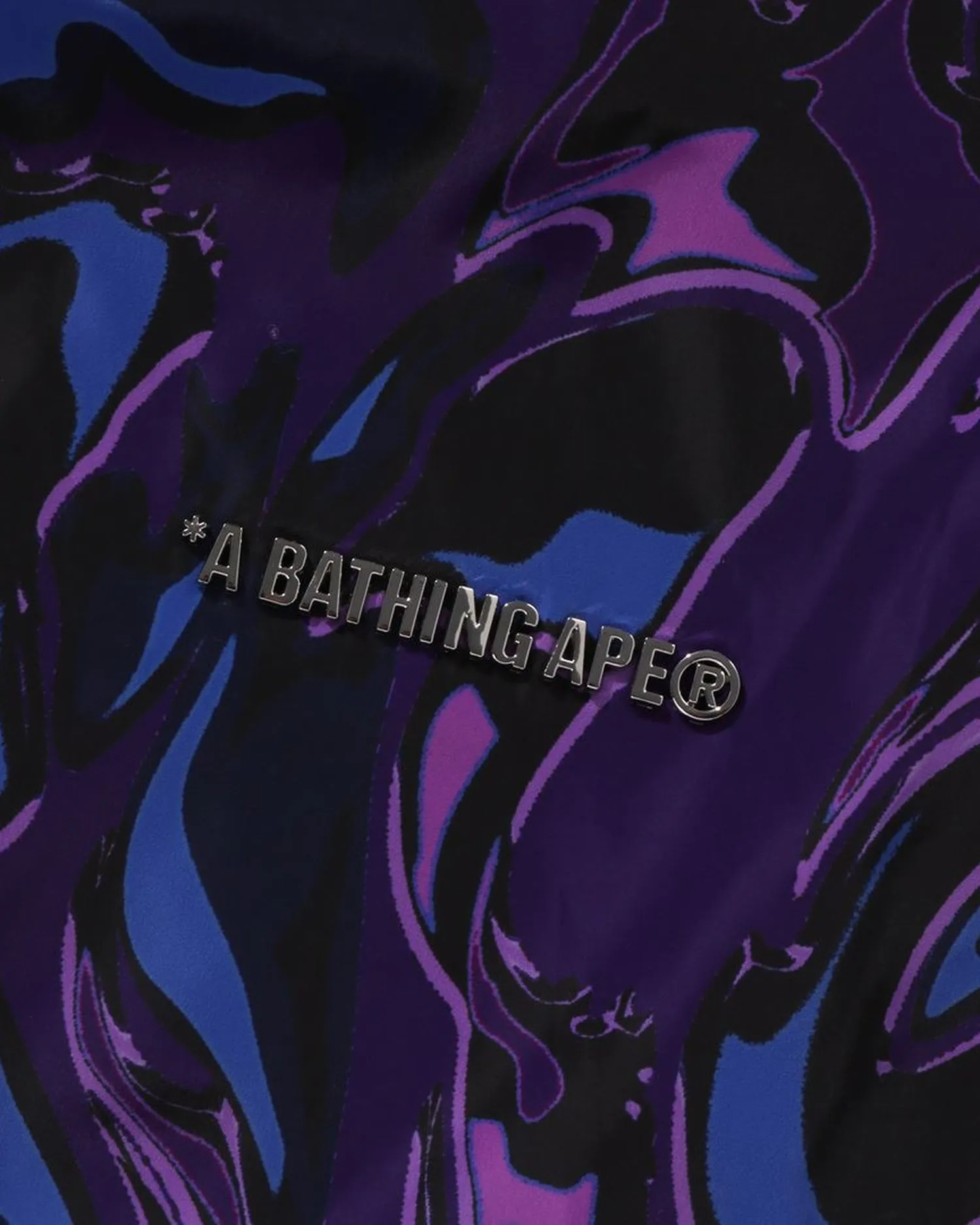 Marbling Camo Bathing Ape Logo Nylon Hooded Jacket