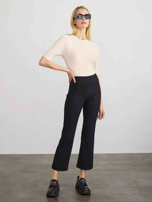 Margaret O'Leary Cropped Flared Pants in Black