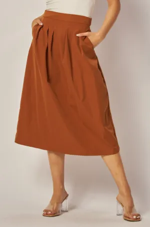 Mariana Midi Skirt  in Roasted Brown