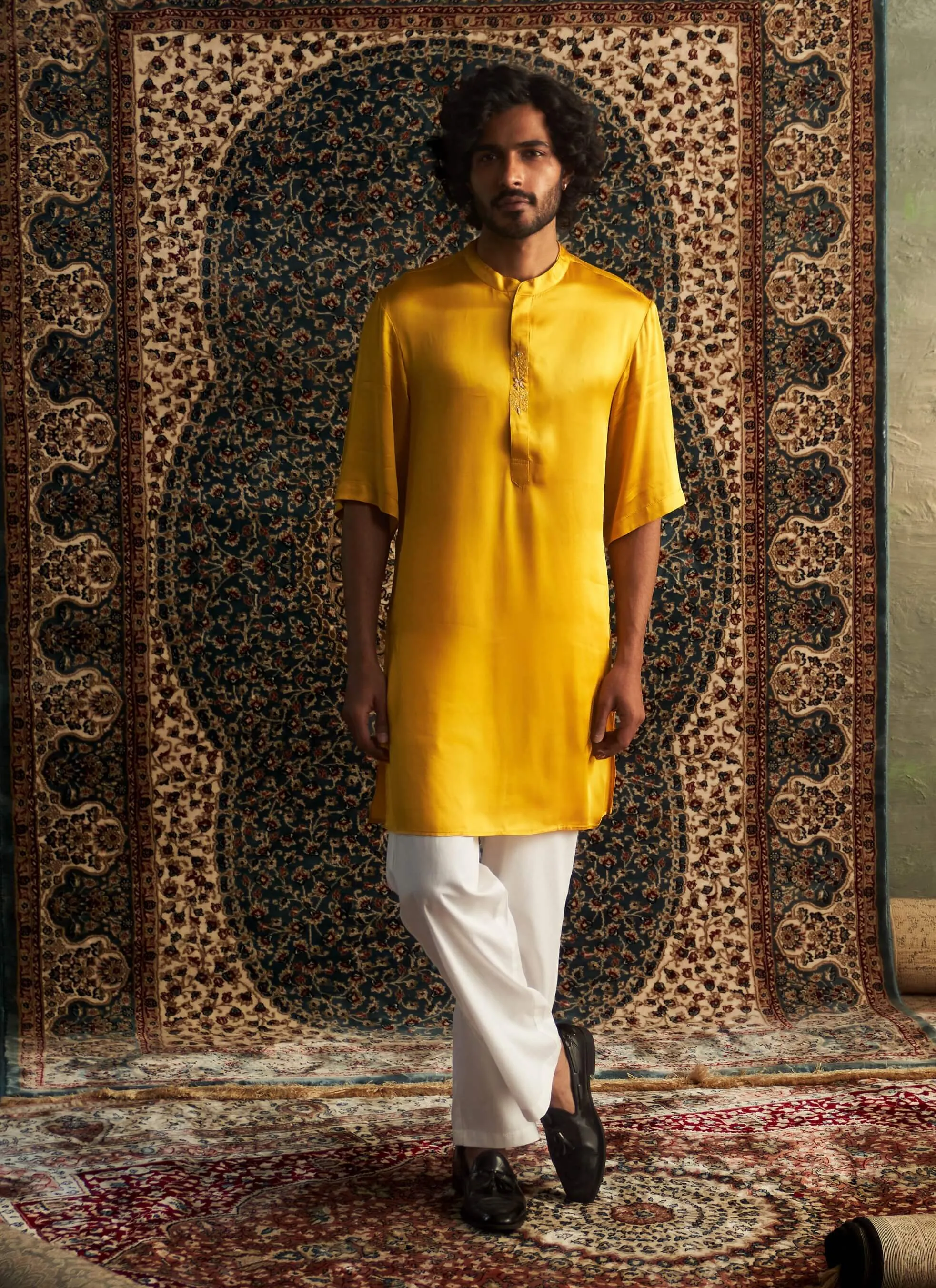 Marigold short sleeved kurta and pyjamas