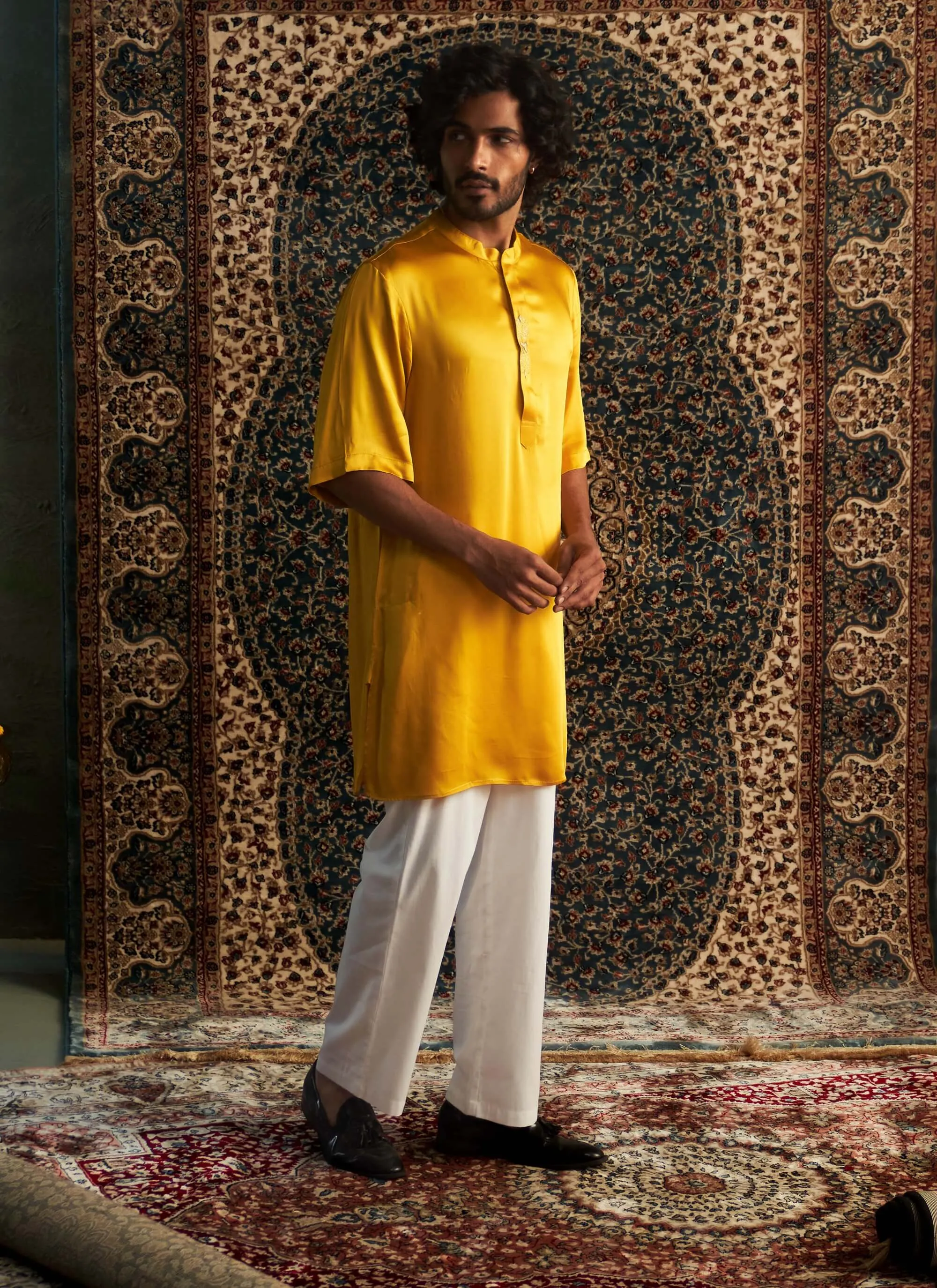 Marigold short sleeved kurta and pyjamas