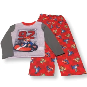 Mario Kart Boys Pajama Set Little Big Kids 2PC PJs, XS-L, Gray
