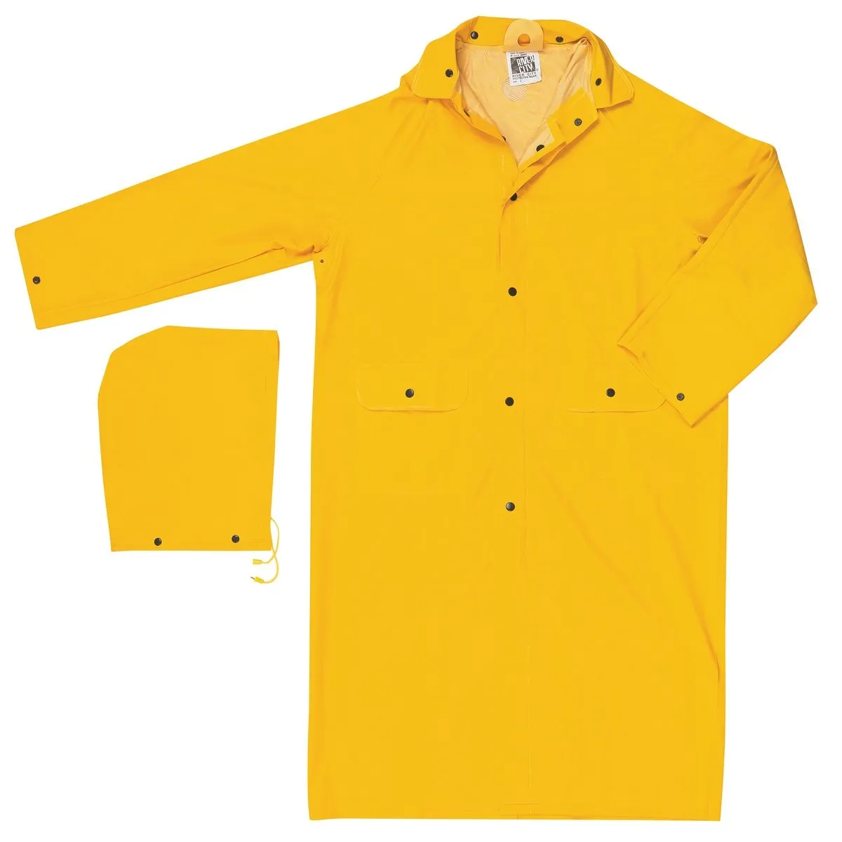 MCR Safety 200C Classic Series .35mm PVC / Polyester Rainwear Knee Length Rain Coat with Detachable Hood