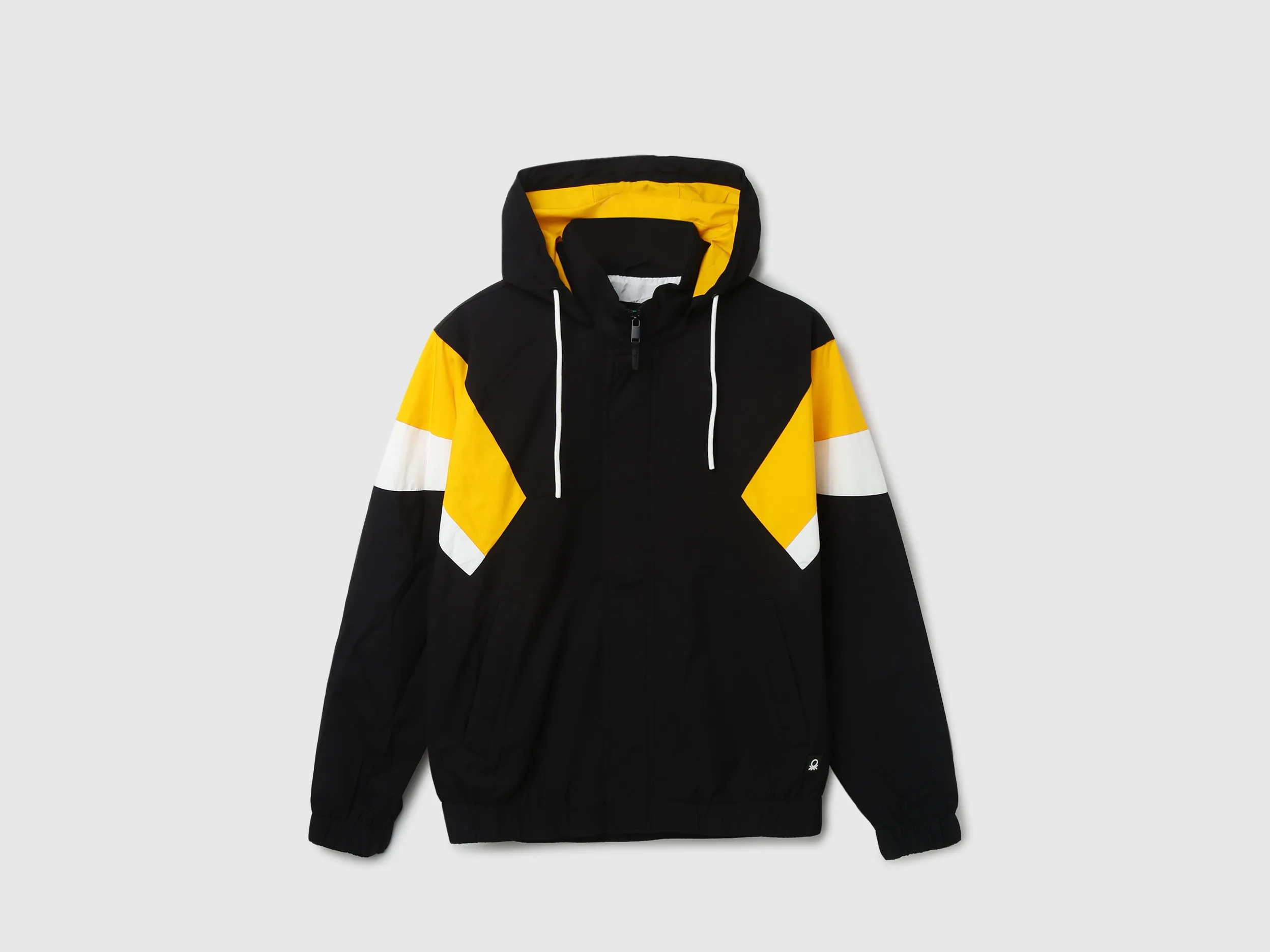 Men Colorblock Hooded Jacket