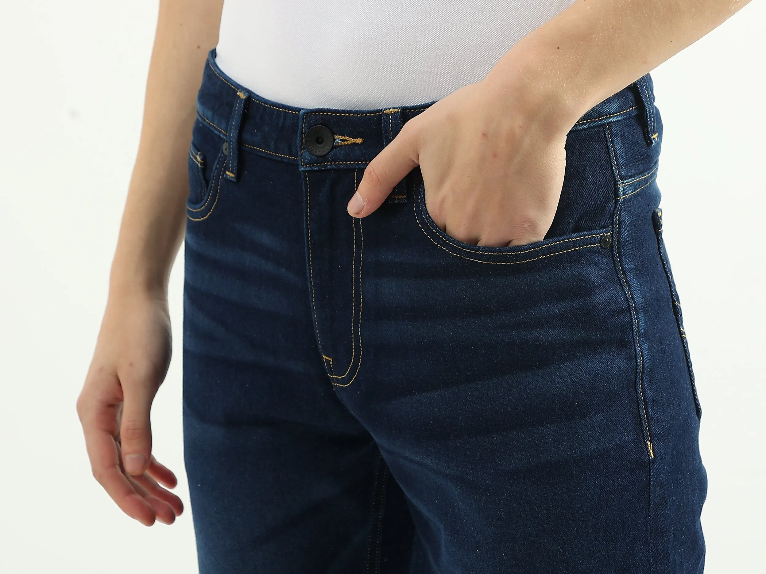 Men Solid Bootleg Jeans