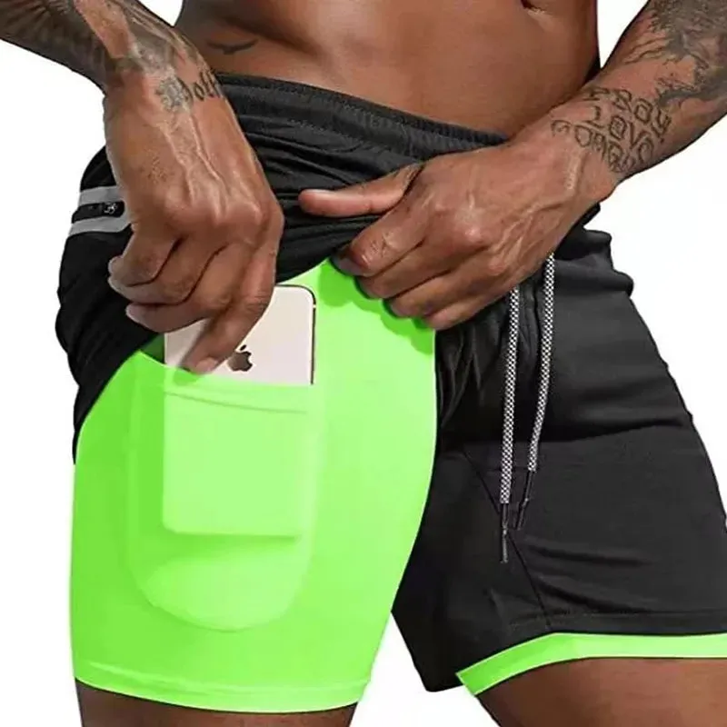 Men's 2-in-1 Double-Deck Sport Shorts - Summer Running Shorts for Fitness Training