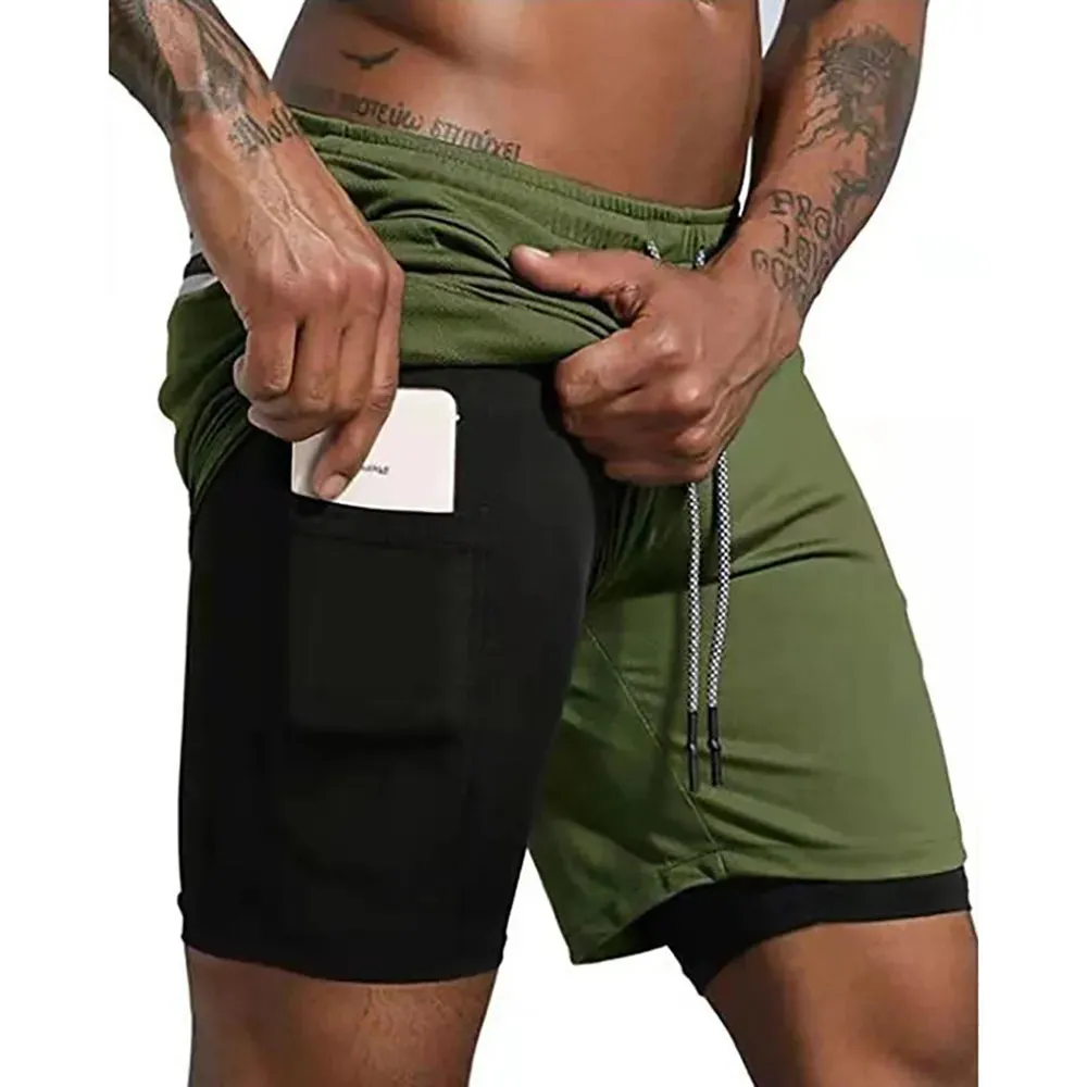 Men's 2-in-1 Double-Deck Sport Shorts - Summer Running Shorts for Fitness Training