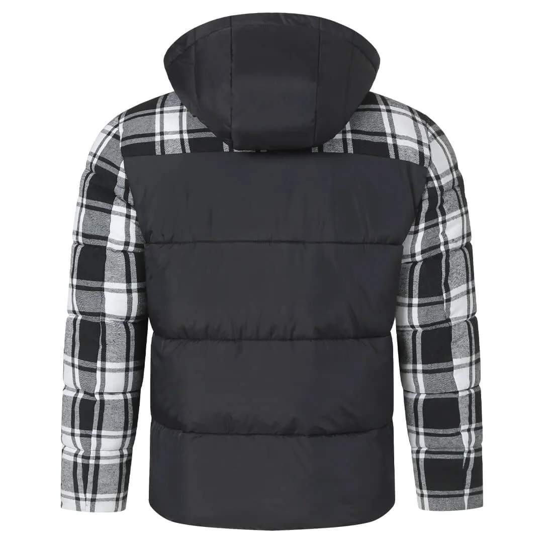 Men™s Plaid Puffer Jacket “ Insulated, Waterproof, Premium Polyester