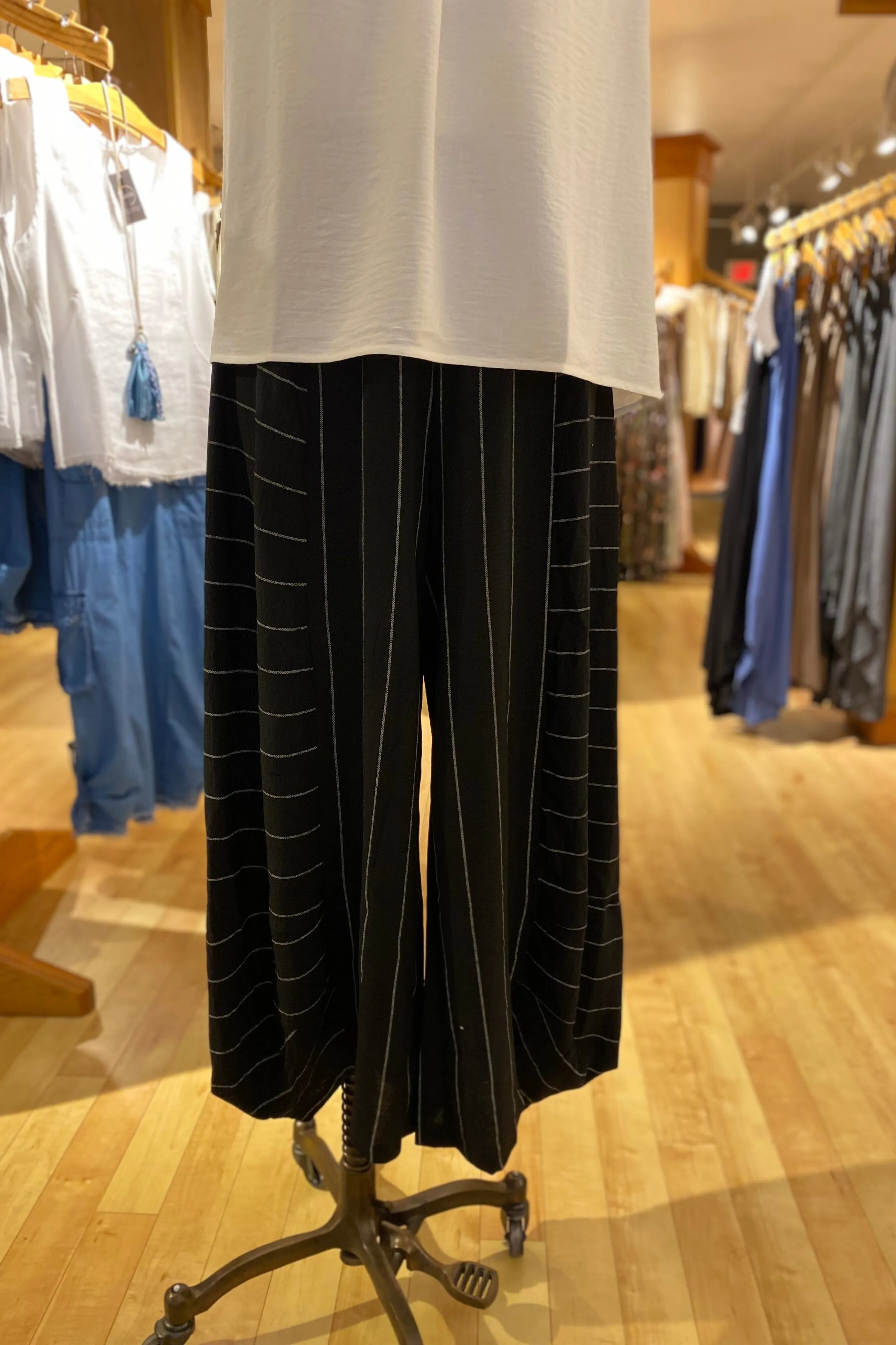 Mix Media Stripe Pants