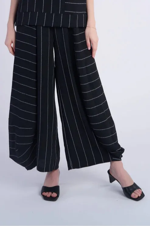 Mix Media Stripe Pants
