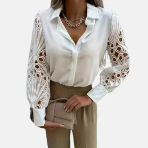 Monacogents | Elegant Chiffon V-Neck Blouse