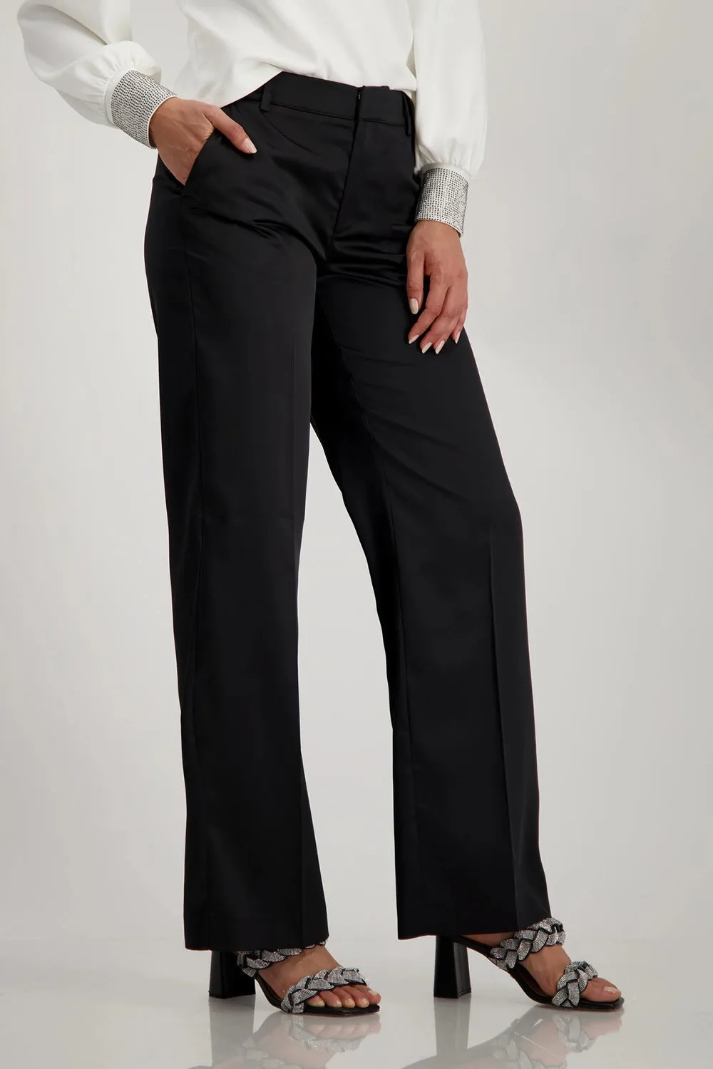 Monari Wide-leg Satin Trousers 808706