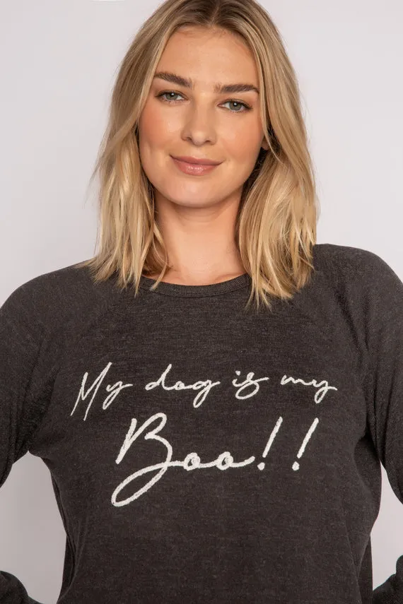 MY DOG IS MY BOO LOUNGE TOP- RKDBLS1/RKDBLS2- OLIVE/SLATE