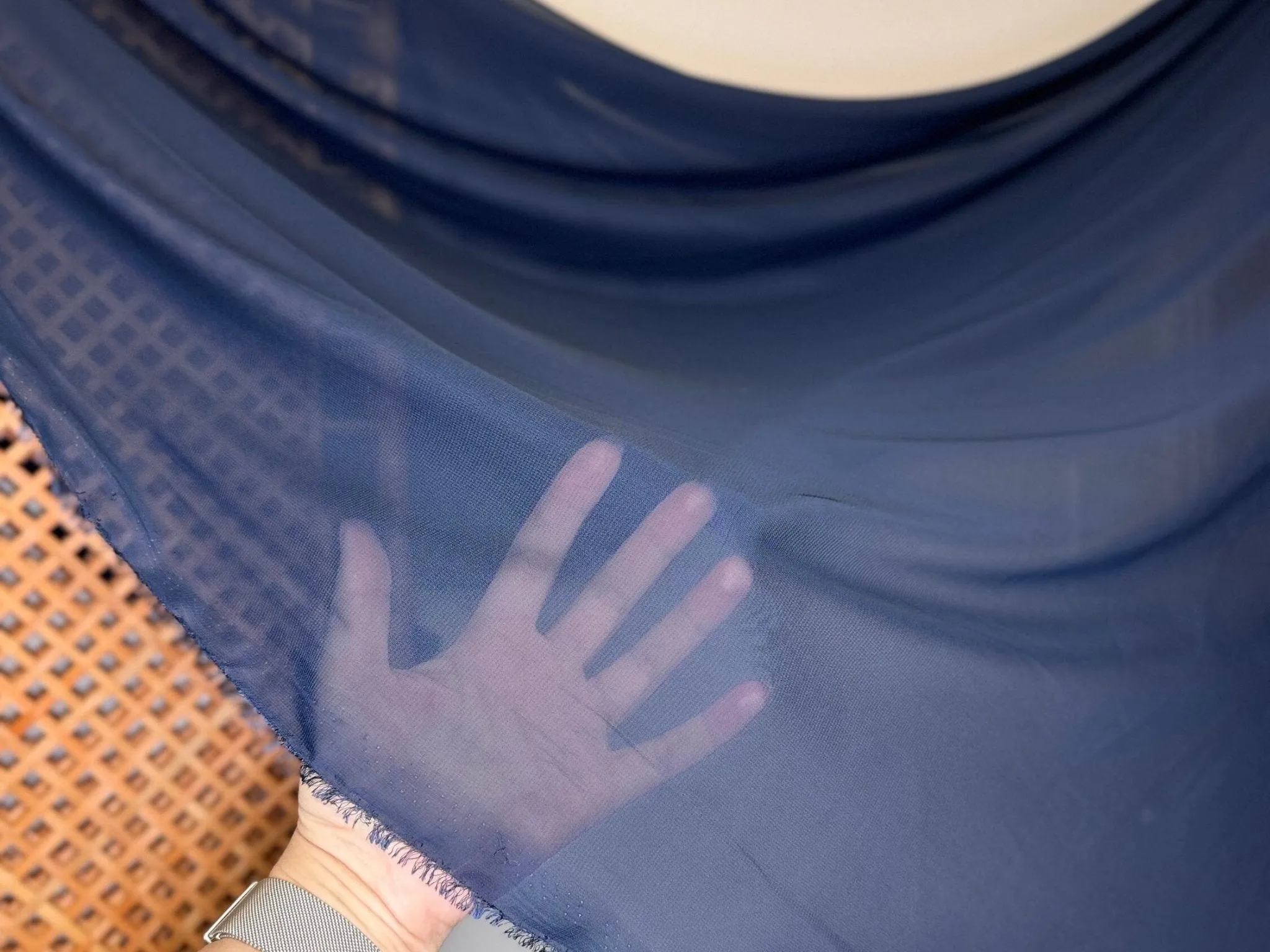 Navy Blue Chiffon Fabric
