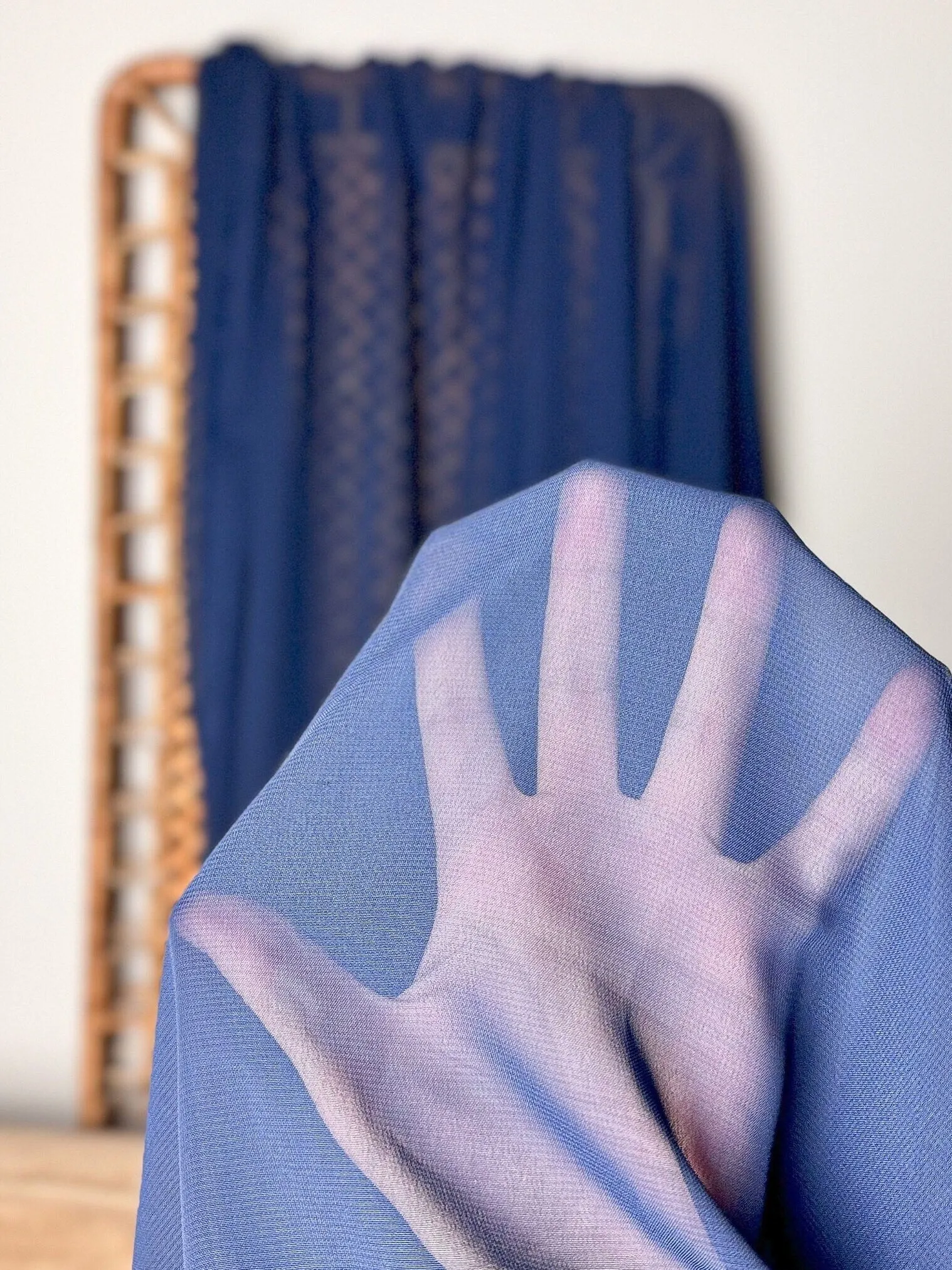 Navy Blue Chiffon Fabric
