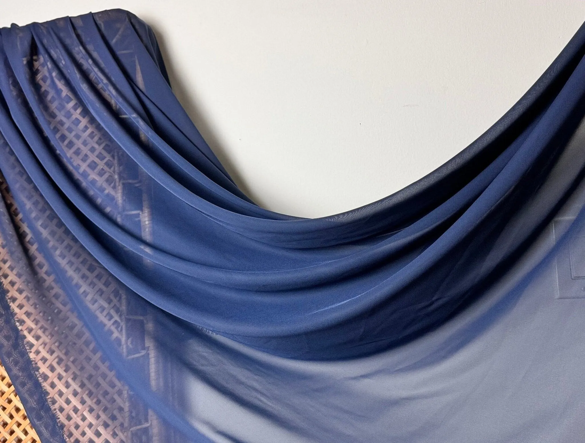 Navy Blue Chiffon Fabric