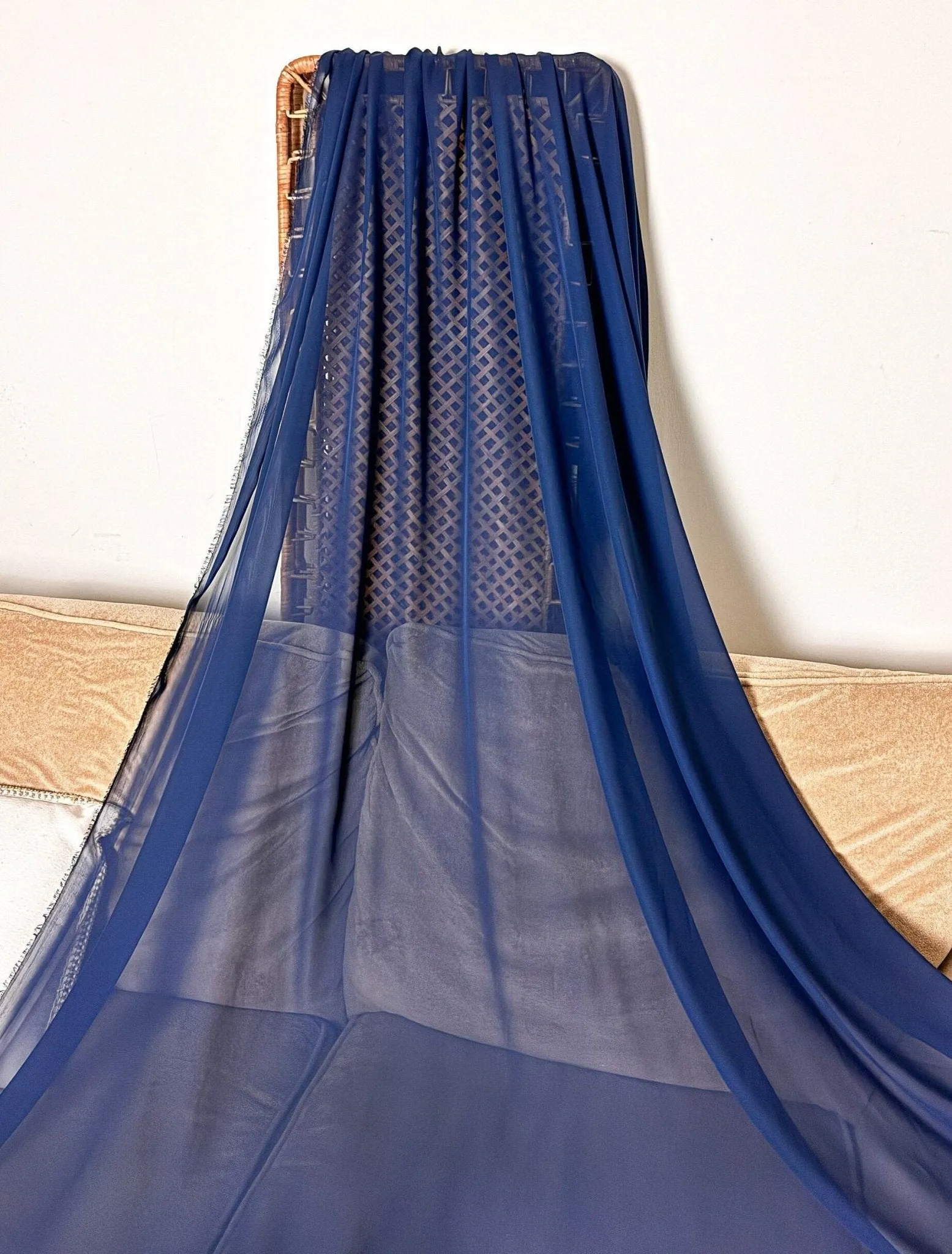 Navy Blue Chiffon Fabric