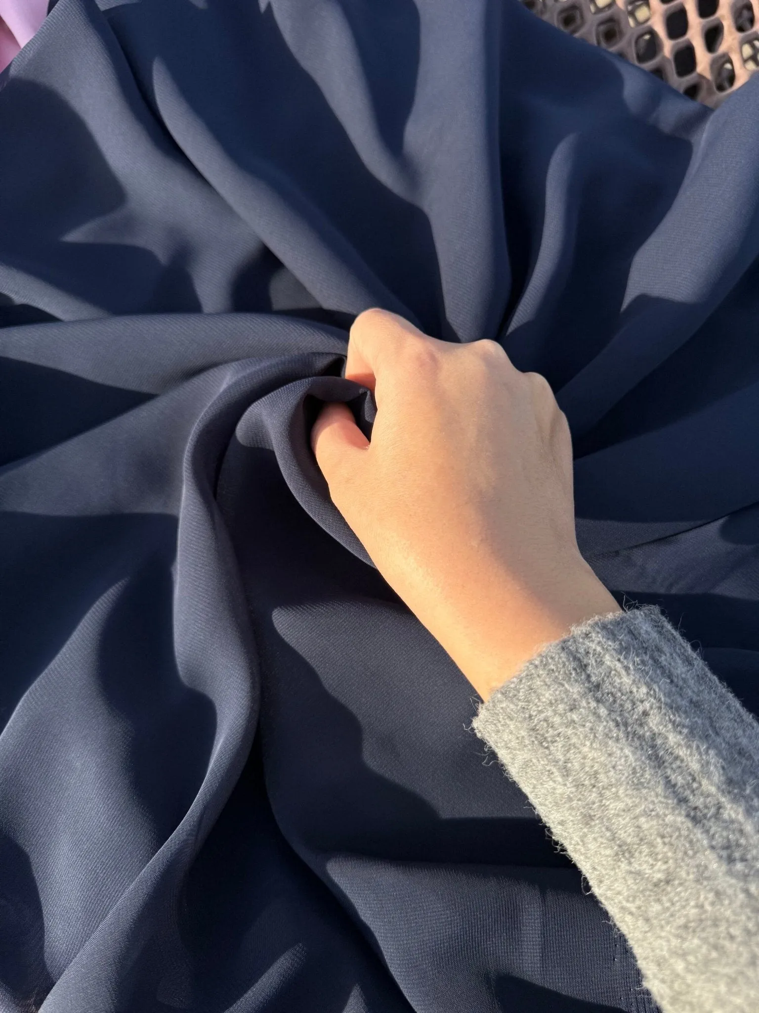 Navy Blue Chiffon Fabric