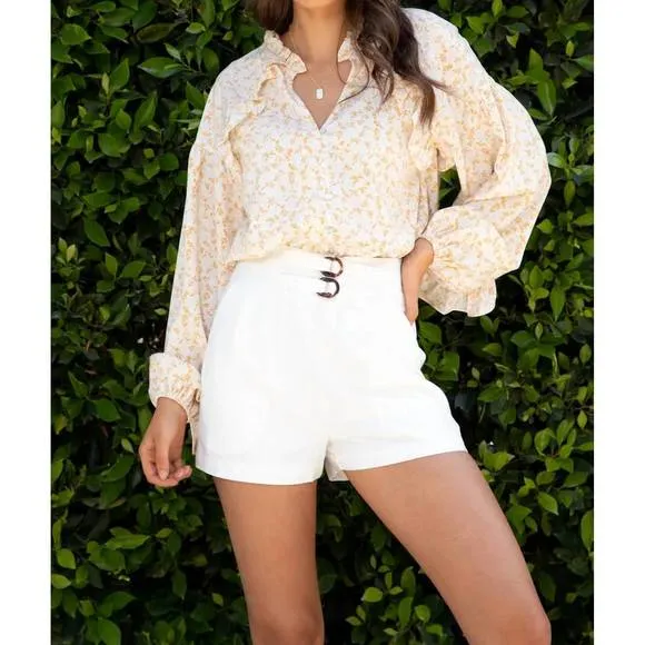 NEW BISHOP   YOUNG freshly minted kimberly hi waist short in ivory